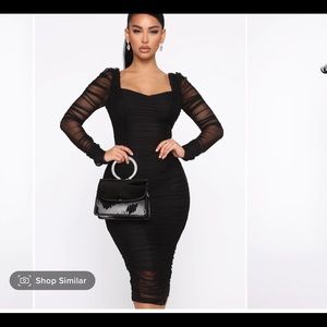 Brand New with tags Fashion Nova ruched midi dresss..never worn!